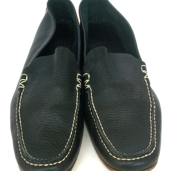 Jil Sander Black Leather Handmade Handstitched Loafers 40M 10M $960 - Picture 4 of 8